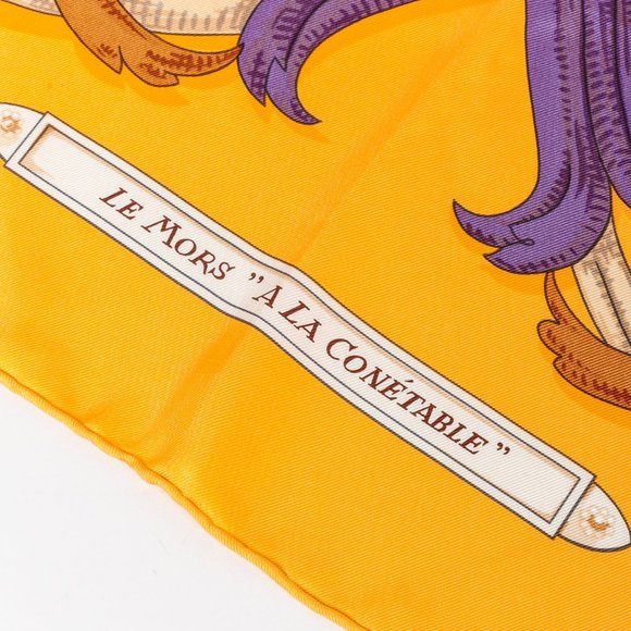 Hermès Le Mors A La Conetable Yellow Silk Scarf - Picture 6 of 7